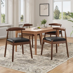 Dining Chairs Set of 2, Mid-Century Modern Kitchen & Dining Room Chairs with Solid Wood Legs, for Home