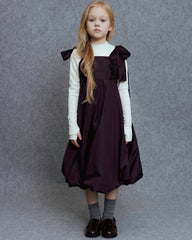 UNLABEL FW25 Iskar Pinafore Dress in Shiny Burgundy