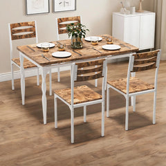 5 Piece Dining Table Set Dining Table And Chairs For 4 Kitchen Table With Spiral Legs For Small Spaces Dining Room Apartment